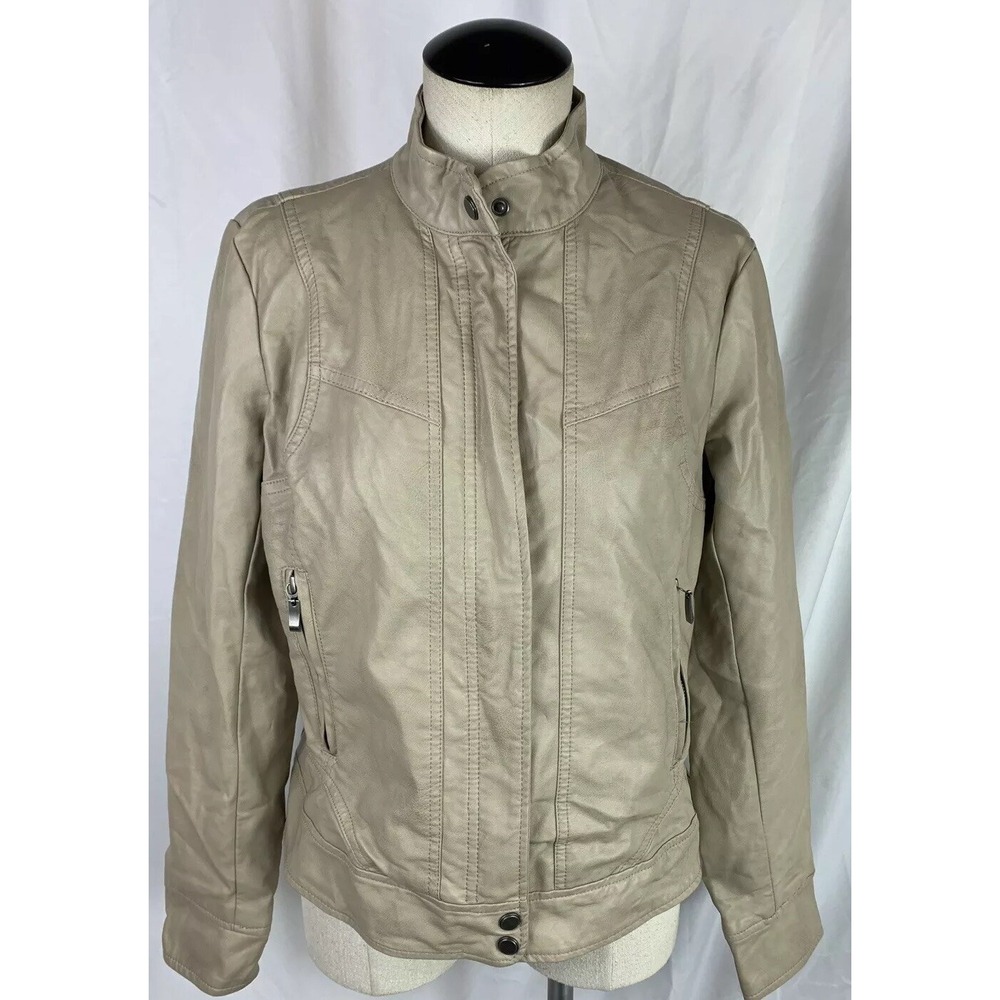 Bernardo Beige Zippered Lined Jacket‎ Size - M Medium